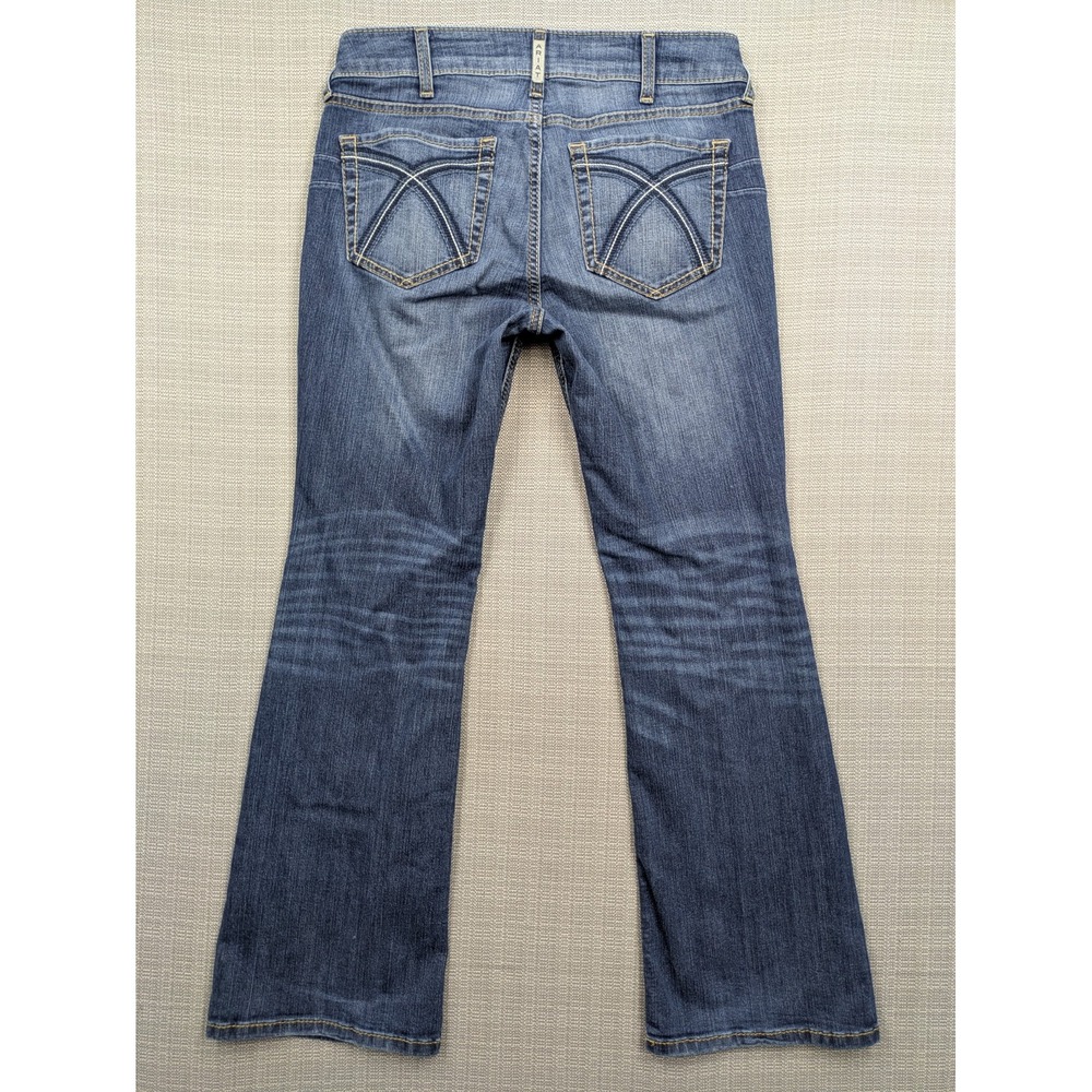 Ariat REAL Perfect Rise Boot Jeans Womens 31S Blue Mid Rise Bootcut Stretch - Picture 6 of 7